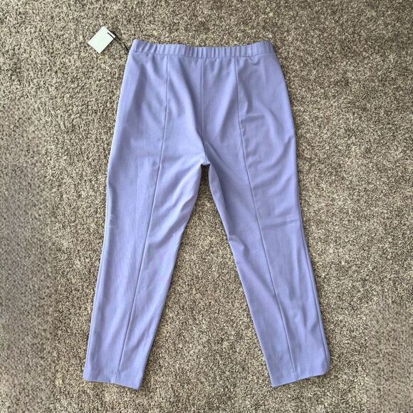 1.STATE Front Slit Stretch Crepe Pants in Purple Twilight Size 16W NEW - Picture 4 of 16